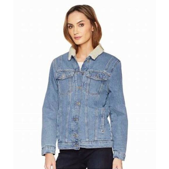Mavi Jeans Co. Karla Sherpa Denim Jacket NWOT Size S - Picture 3 of 12